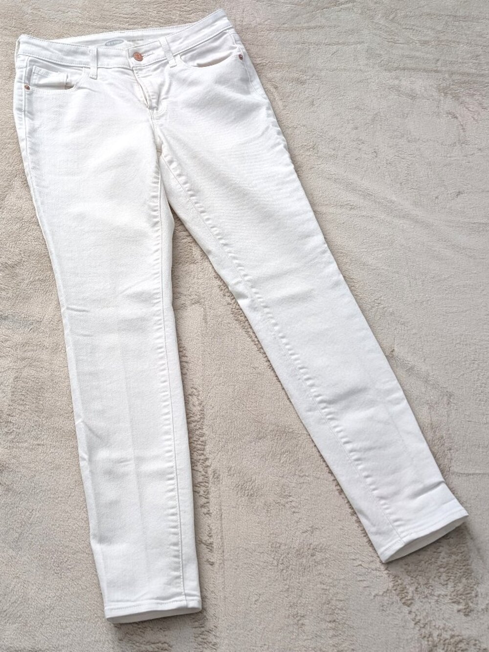 Old Navy Pop Icon Cropped White Skinny Jeans, Size 4